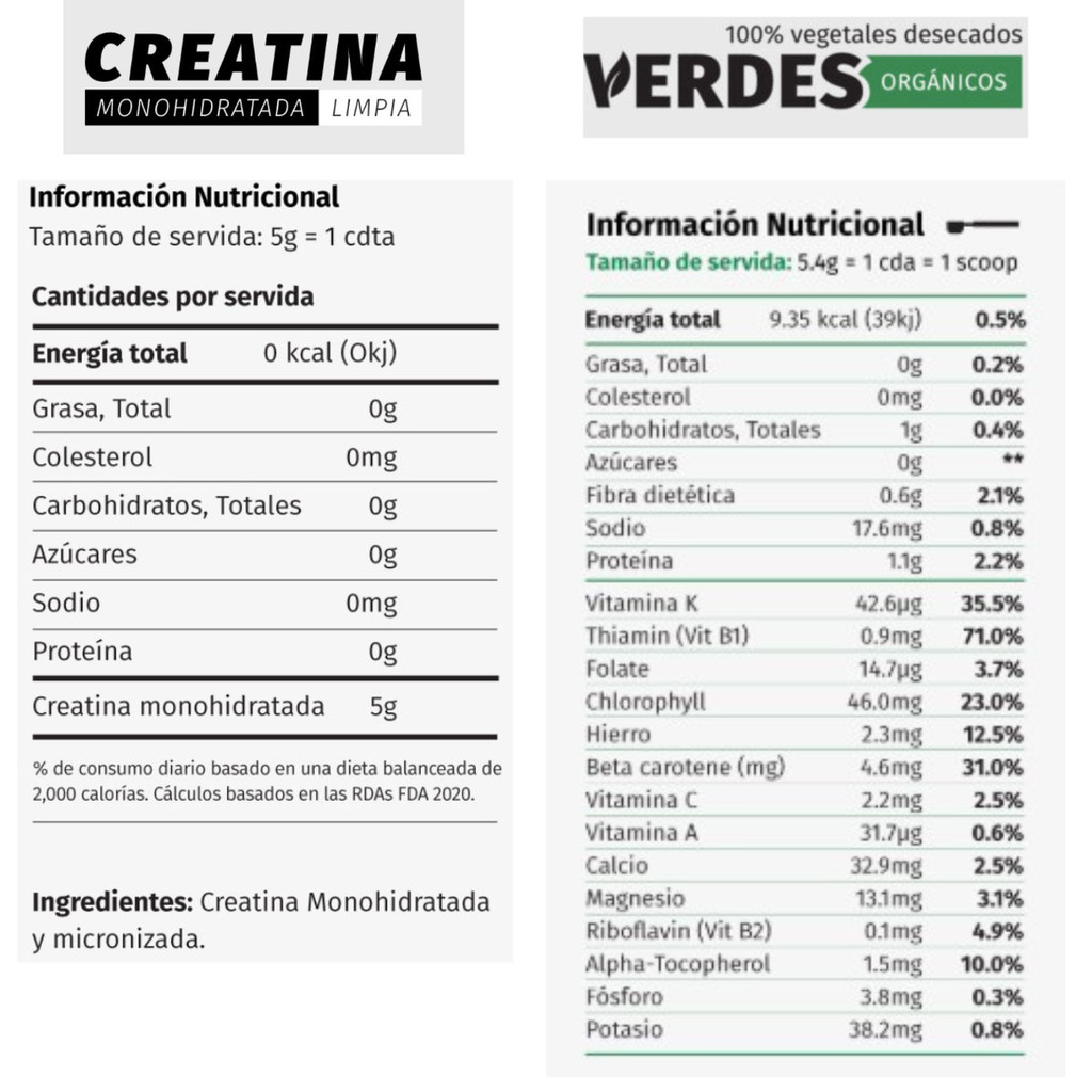 Kit Deportivo Pura Prote Verdes-Creatina Dual - Recuperación Superior Imagen 3