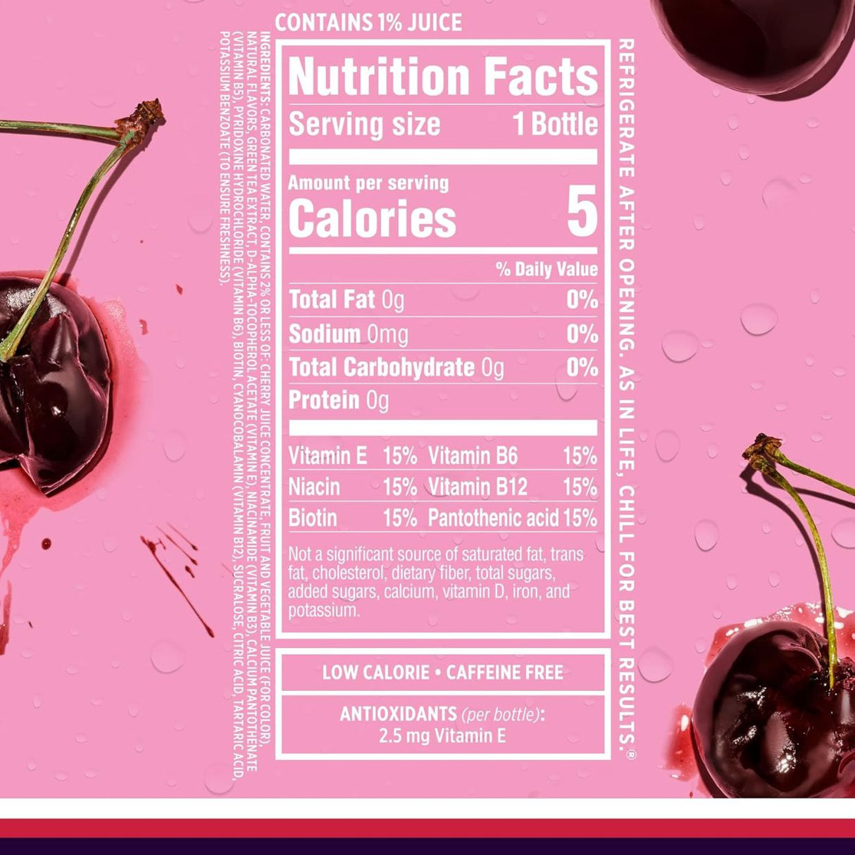 Bebida Gasificada Sparkling Ice sin Azúcar Cereza Negra 502.8ml - Hidratación Sin Calorías 2