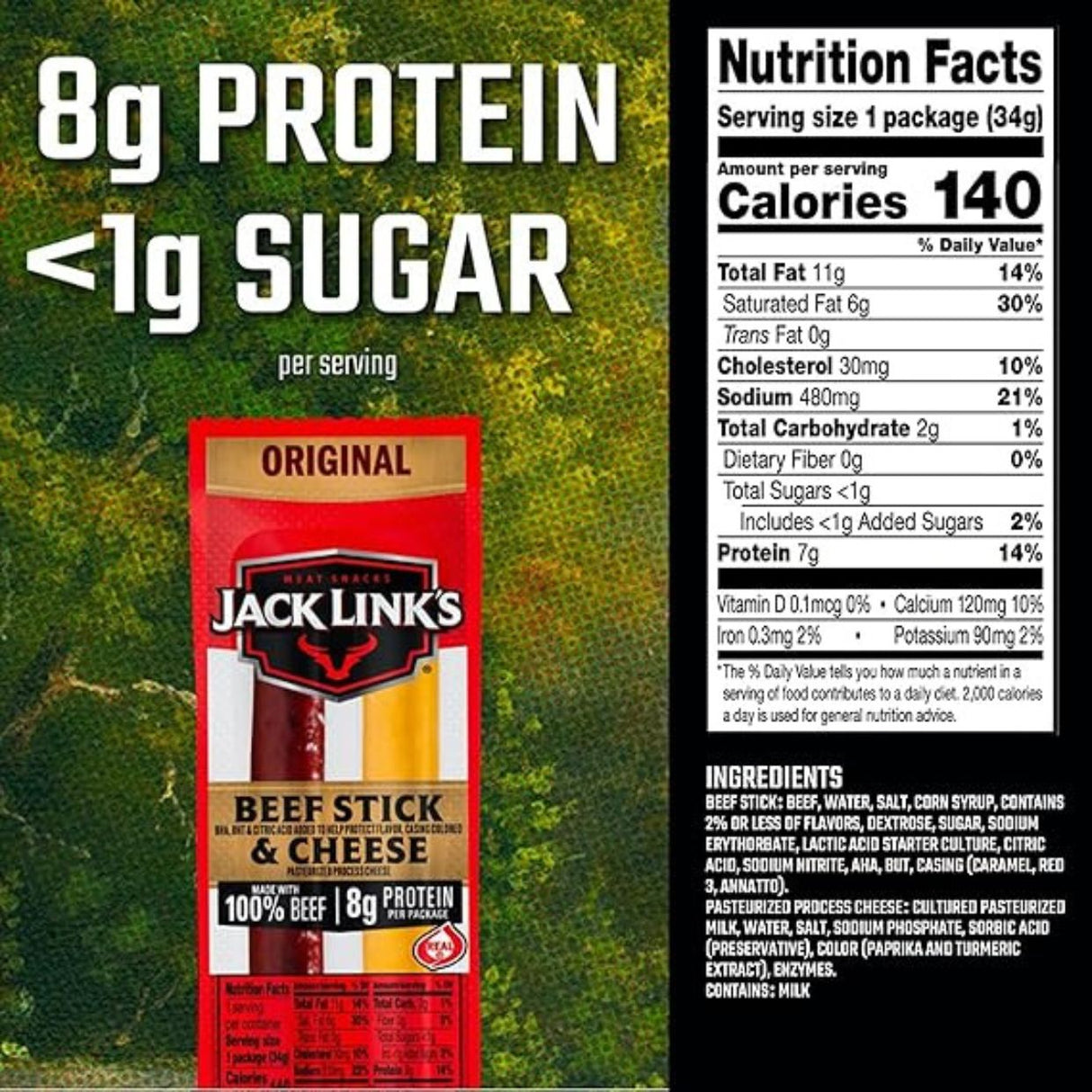 Palitos De Carne + Queso Jl 1.2oz - Original - Energía deportiva 2