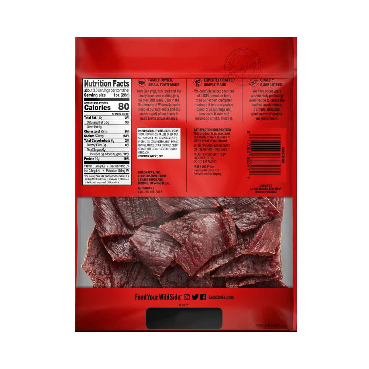 Carne Seca Beef Jerky Original Jack Links Paquete 3.25 Oz - Energía deportiva 1