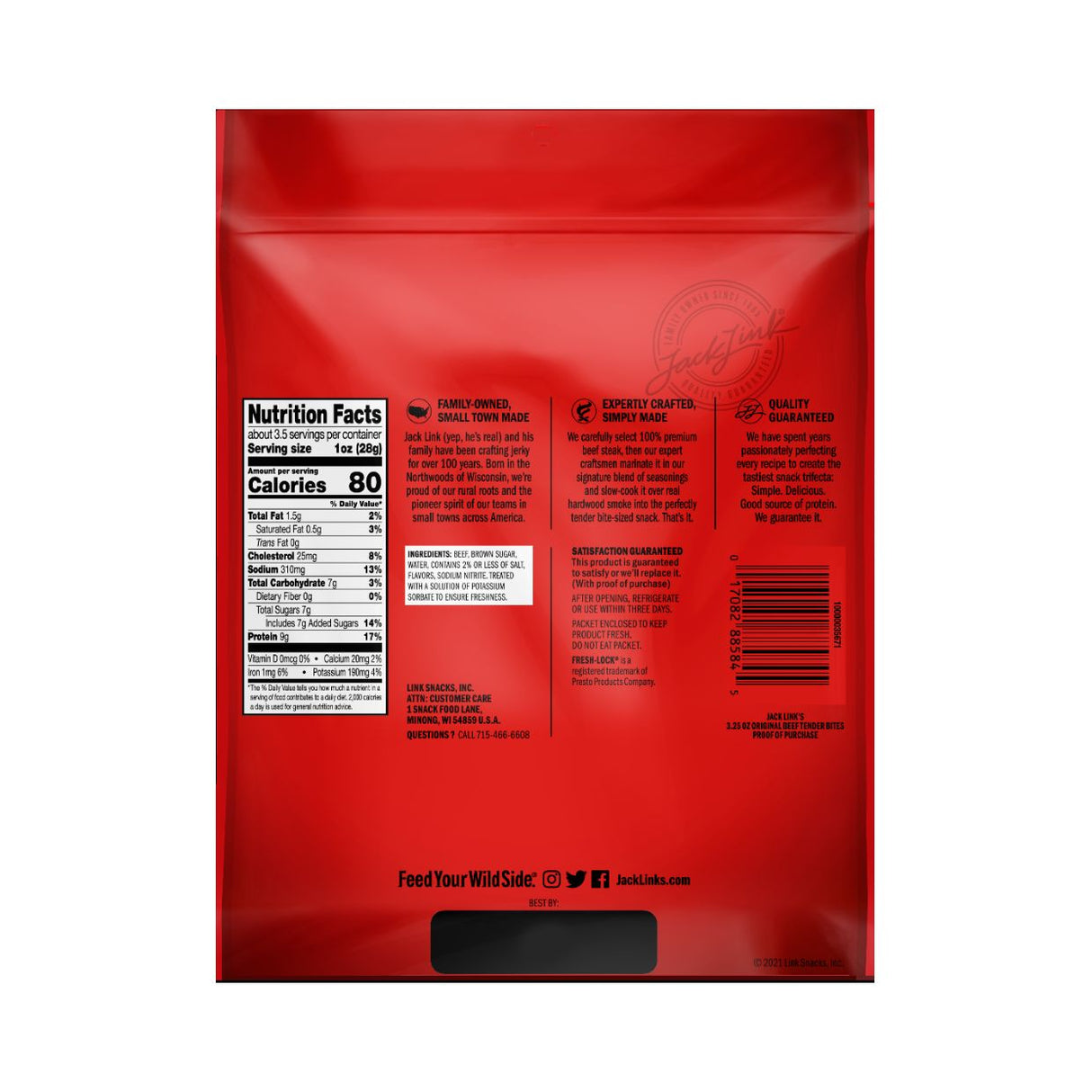 Carne Seca Beef Jerky Original Jack Links Paquete 3.25 Oz - Energía deportiva 1