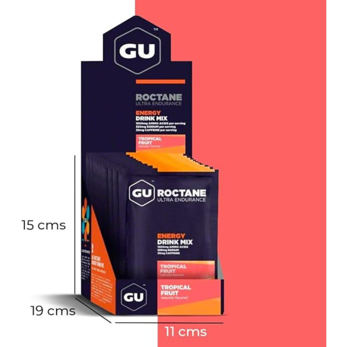 Bebida Energética Gu Roctane Frutas 10 Unidades - Energía deportiva 2