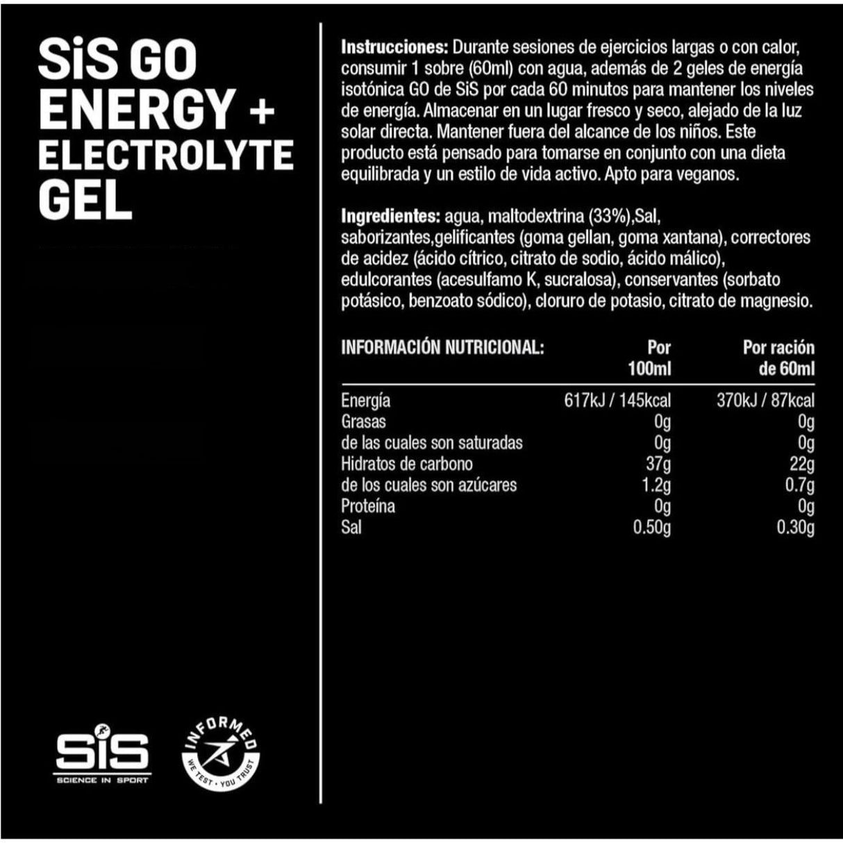 Gel Energético SIS Caramelo Salado 60ml - Hidratación Isotónica Electrolitos 4