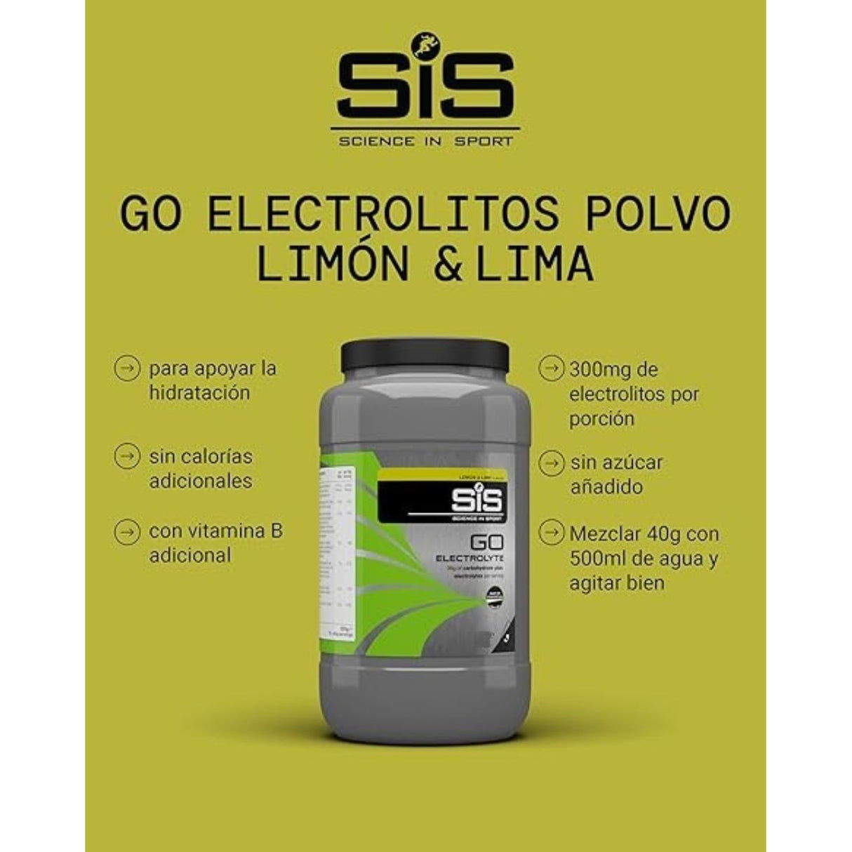 Bebida Energética SIS GO en Polvo Lima Limón 1.6kg - Energía deportiva 4