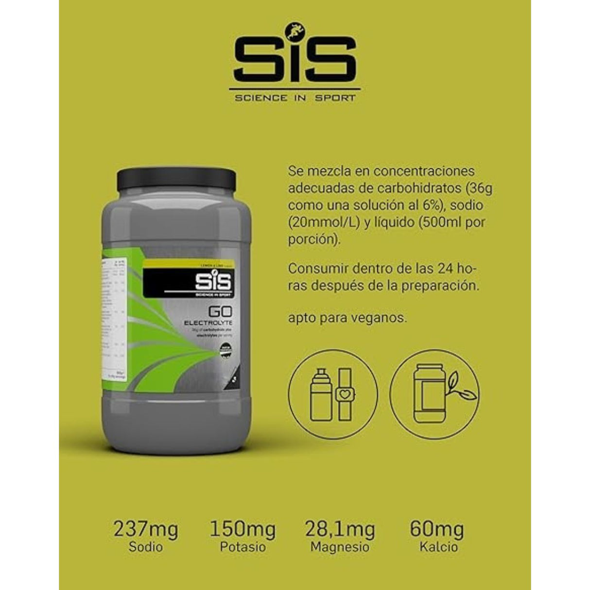 Bebida Energética SIS GO en Polvo Lima Limón 1.6kg - Energía deportiva 2