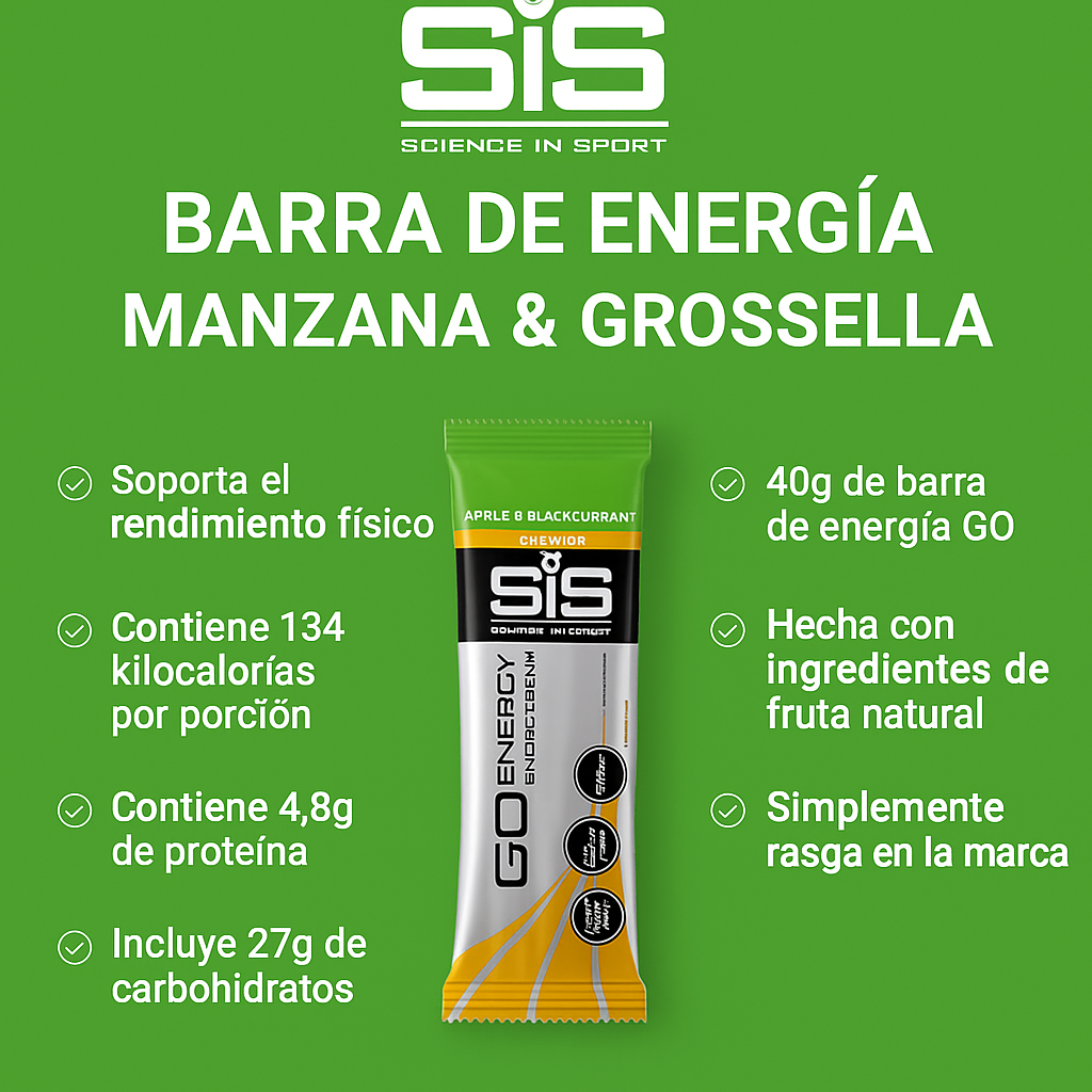 Snack deportivo SiS GO Mini Bar – Manzana Grosella Negra imagen 2