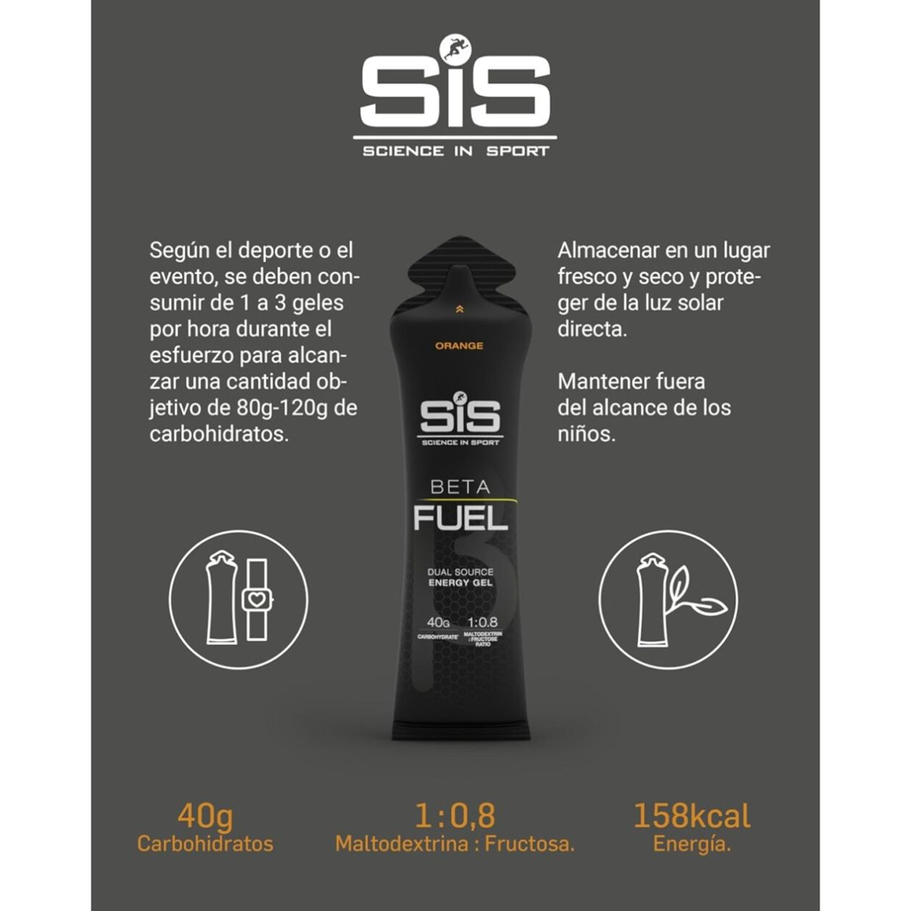 Gel Energético SIS Naranja 60g - Carbohidratos Rápidos Absorción 3