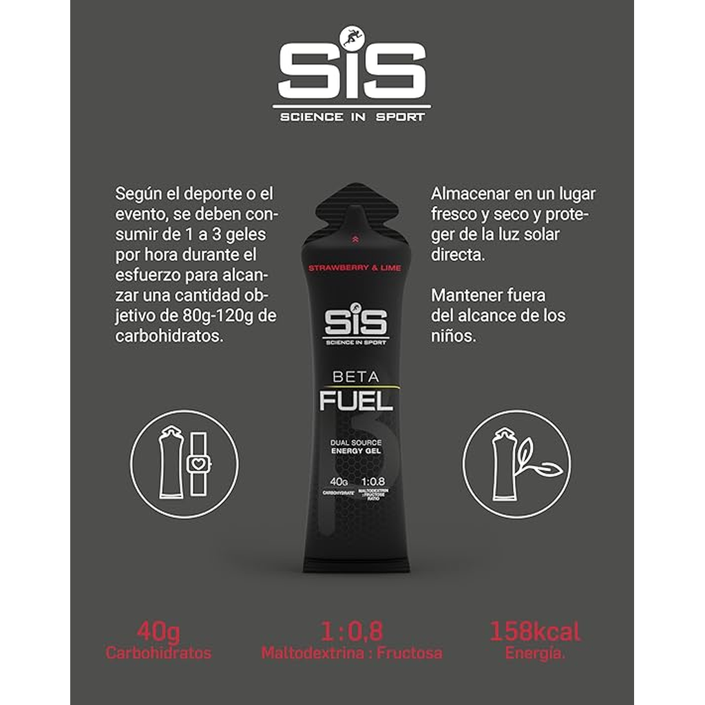 Gel Energético SIS Beta Fuel Lima Fresa 60g - Nutrición Sostenida 2