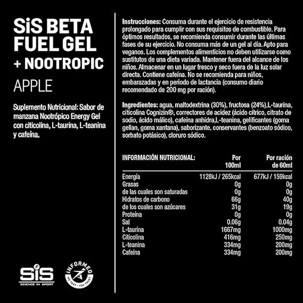 Suplemento SiS Nootrópico Manzana 68g - Claridad Mental Imagen 3