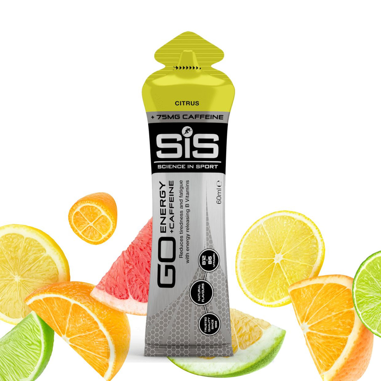 Gel Energético SIS GO Cítrico con Cafeína 60ml - Energía deportiva 1