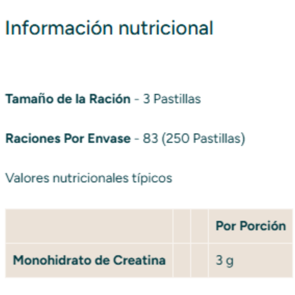Creatina Myprotein Tabletas – Potencia muscular y energía diaria imagen 2