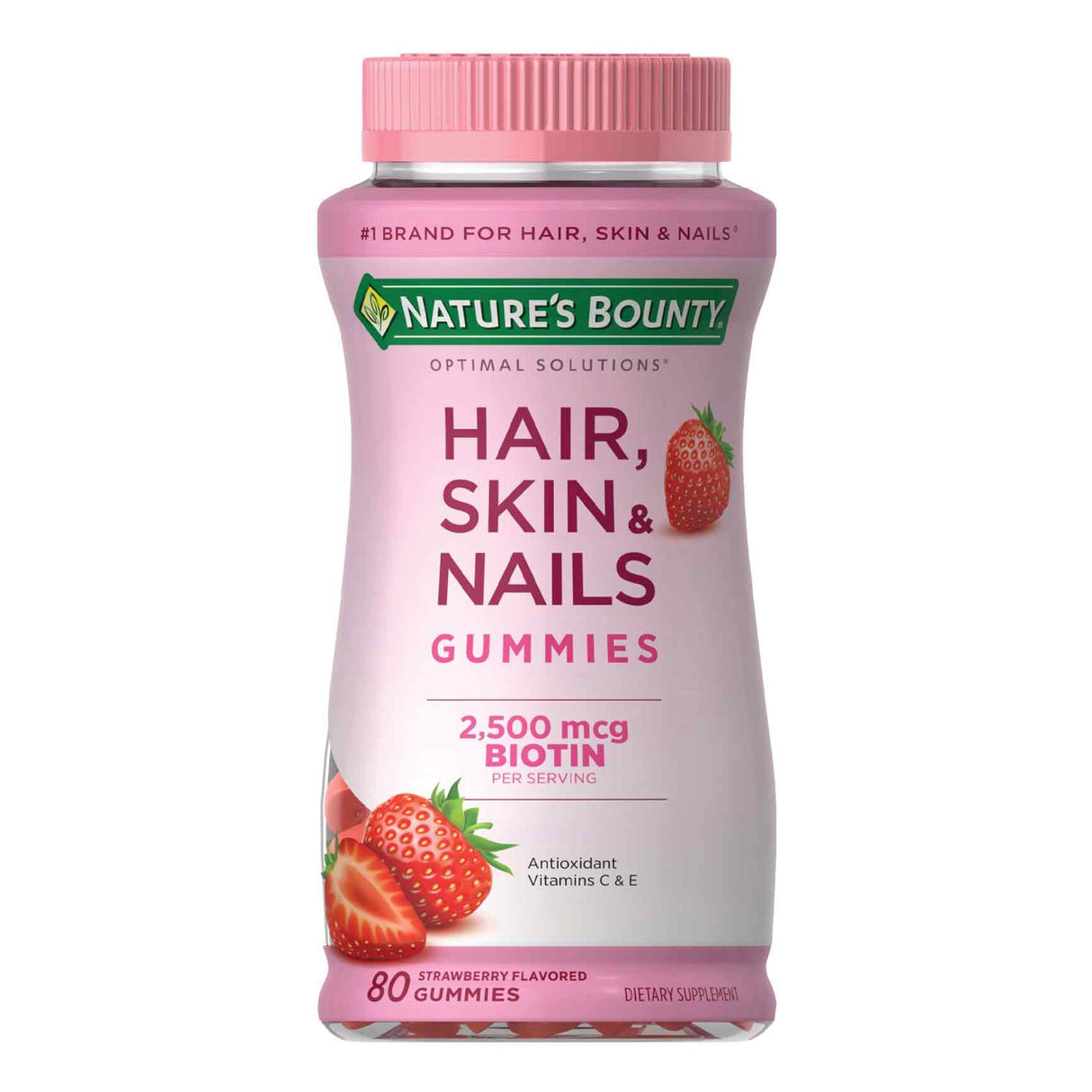 Gomitas Nature's Bounty Fresa 80 unidades - Belleza para cabello, piel y uñas con biotina 1