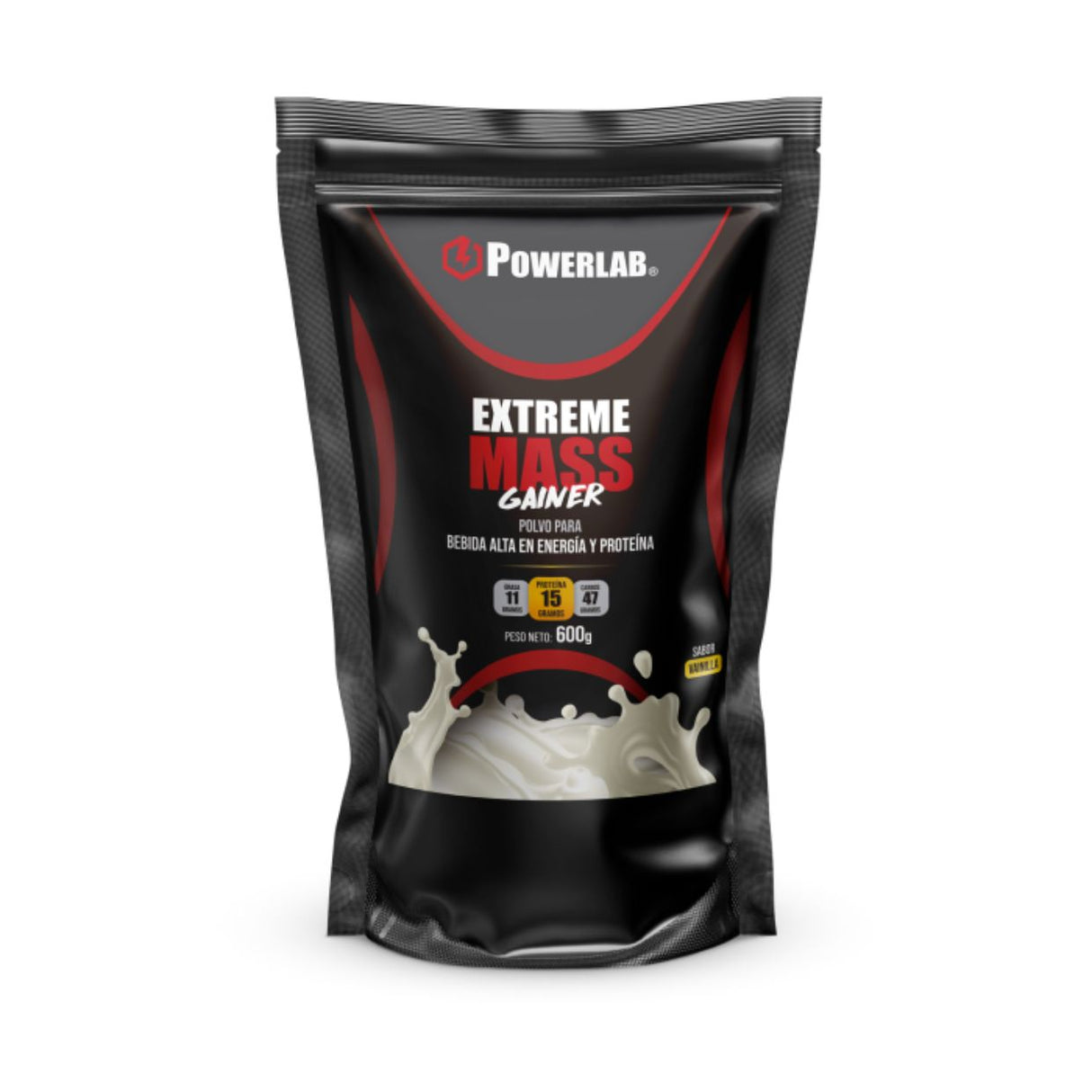 Proteína Mass Gainer PowerLab Vainilla 600g - Ganancia Muscular Extrema 1