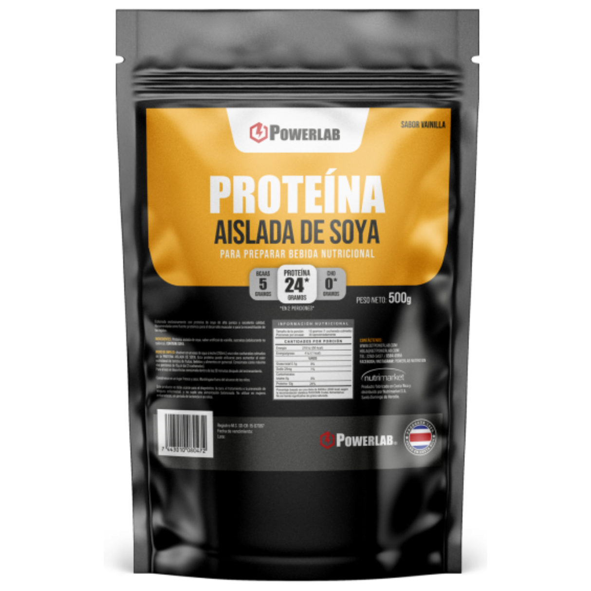 Powerlab Proteína de Soya Vainilla 500g – Nutrición Vegana imagen 1