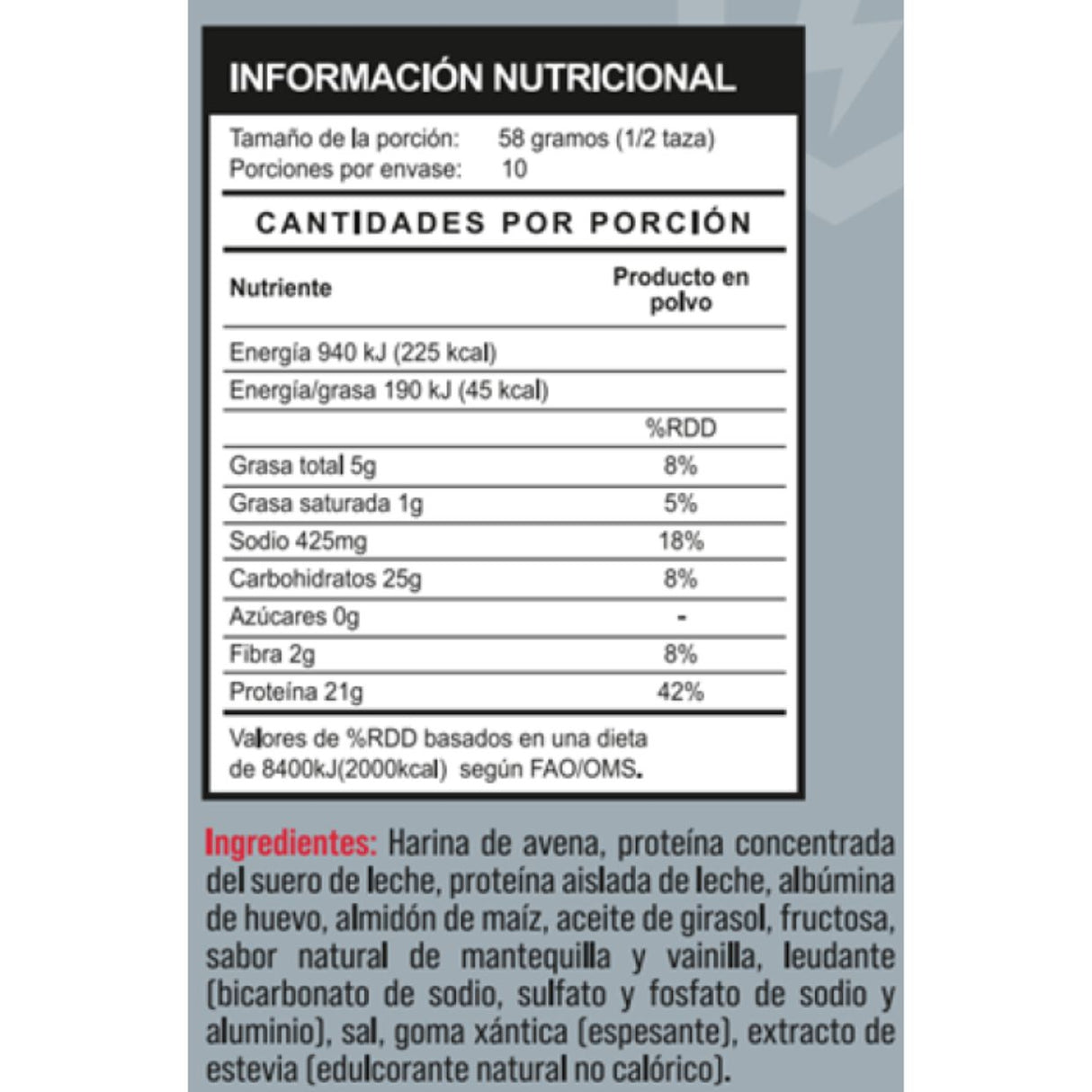 Proteína Pancakes PowerLab Oats Protein 580g - Aumento de Masa Muscular con 21g Proteína 3