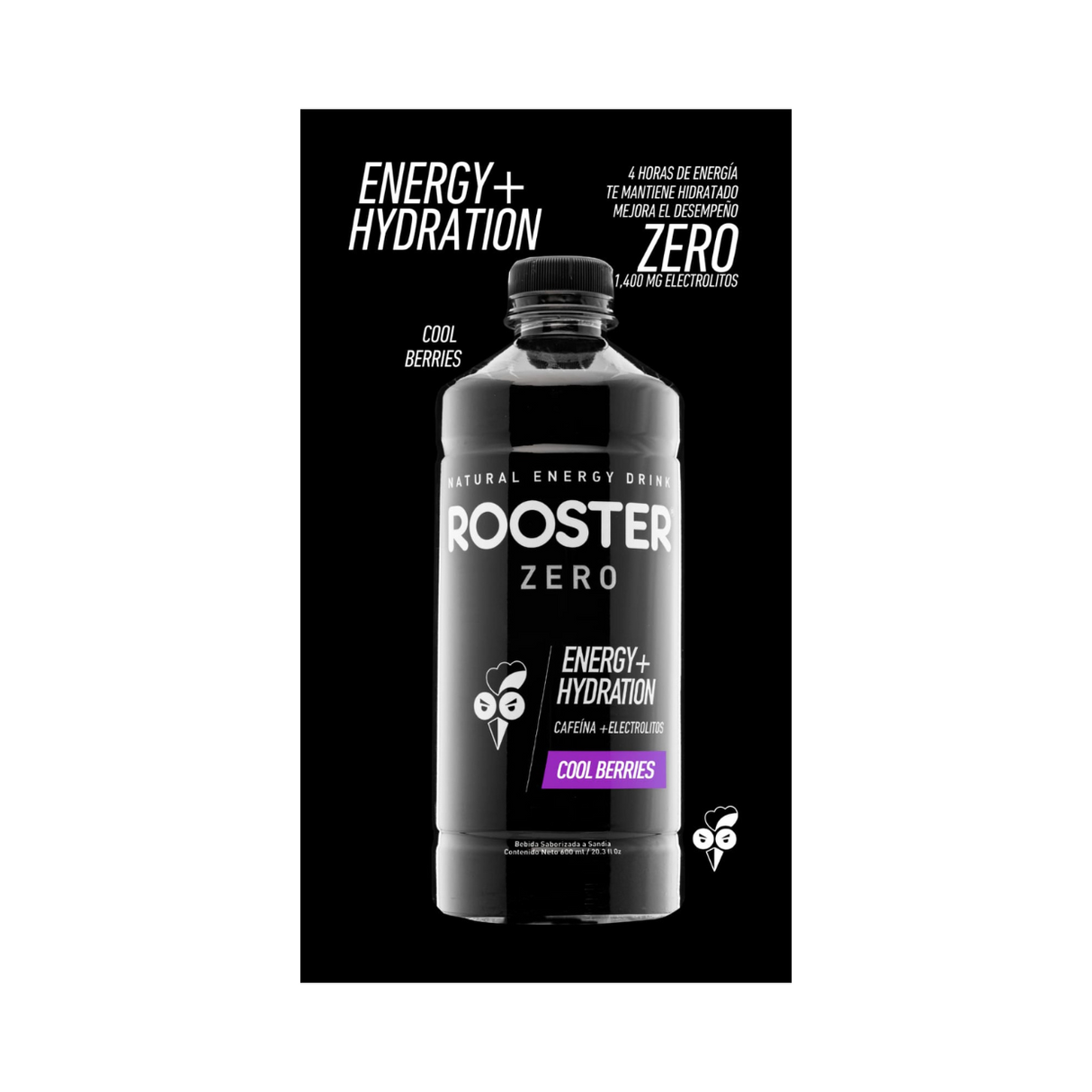 Bebida Energética Rooster Energía + Hidratación Cool Berrys 600ml - Energía e Hidratación 2