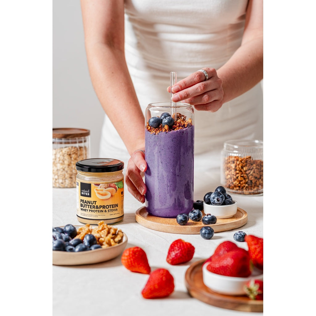 Mantequilla de maní, Natural Bites, con Whey Protein + Stevia, 265g, Energizante 2