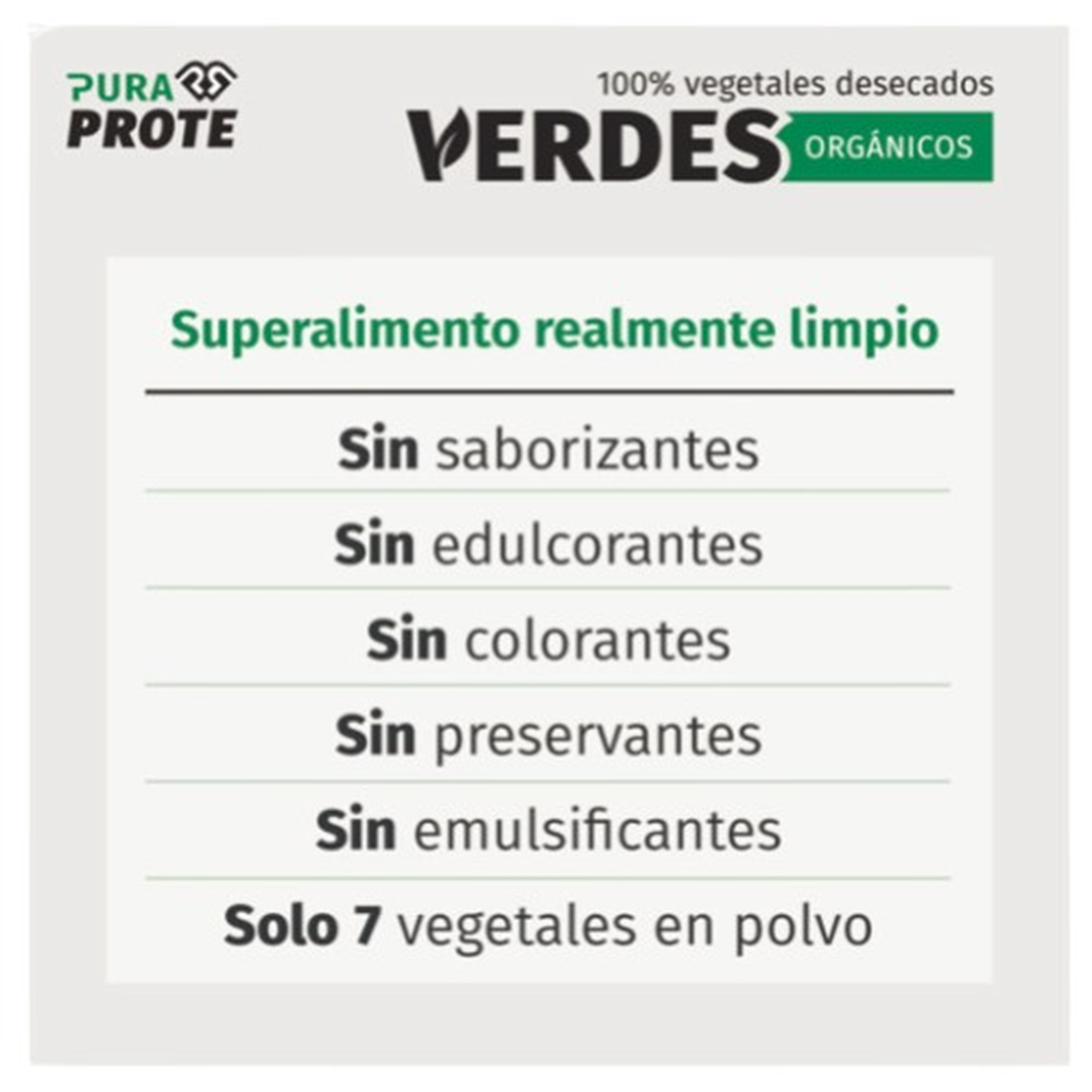 Mezcla Superfoods Pura Prote Verdes Orgánicos 600g - Rica en Antioxidantes imagen 2