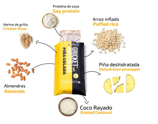 Barrita de Proteína Gricket House Piña Colada 60g - Con Polvo de Grillo 5