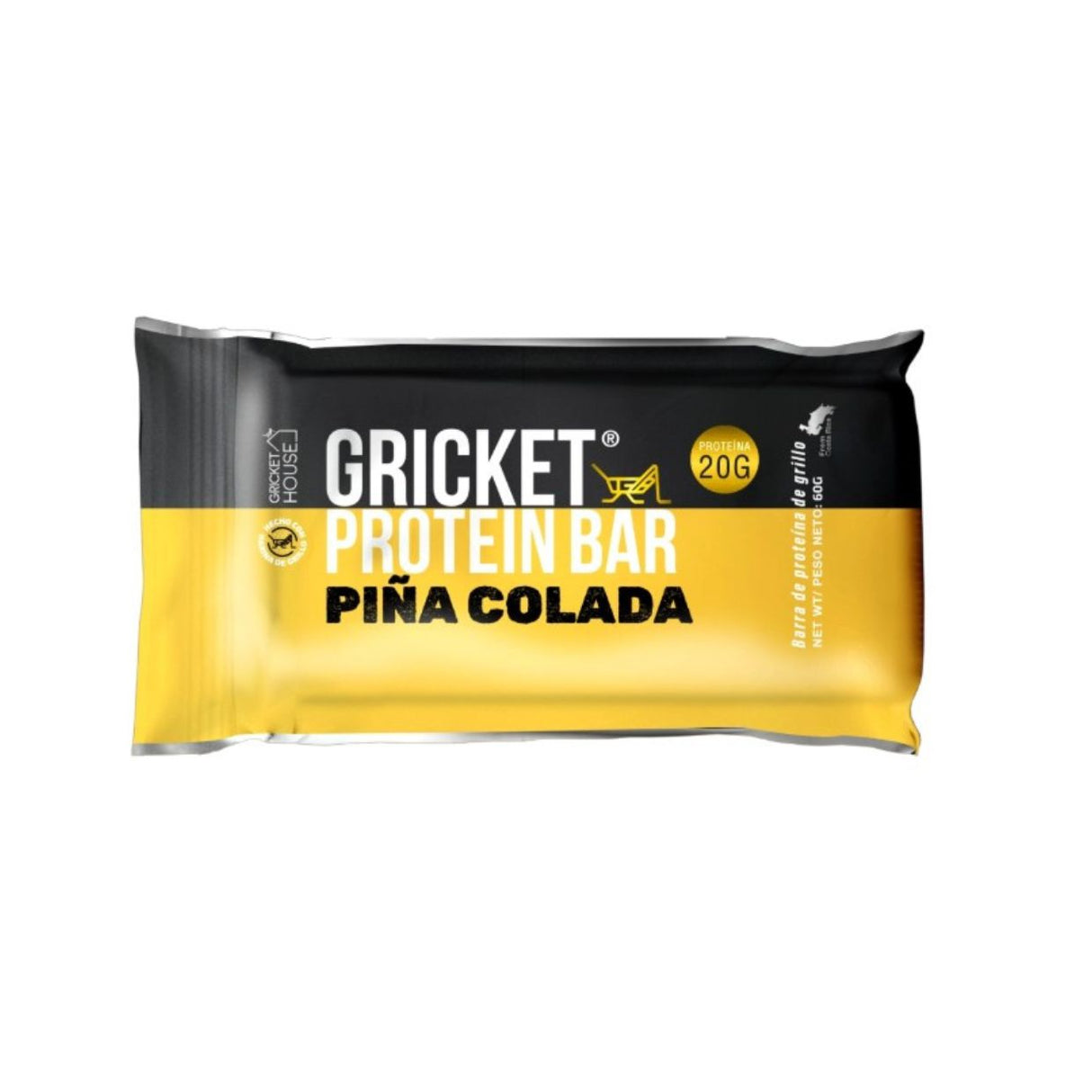 Barrita de Proteína Gricket House Piña Colada 60g - Con Polvo de Grillo 1