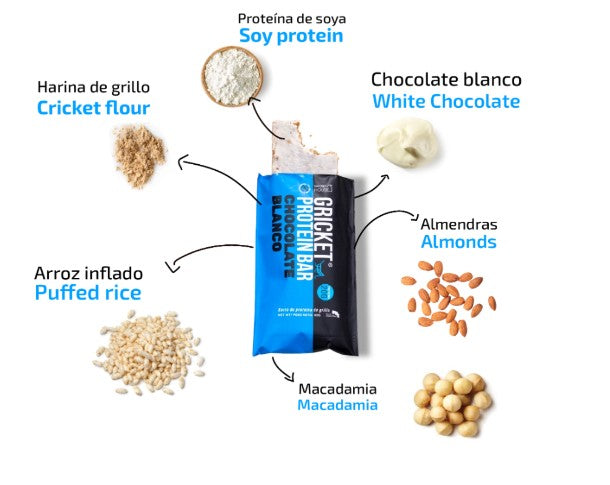 Barrita de proteína de grillo sabor chocolate blanco Mix - Energía deportiva 4
