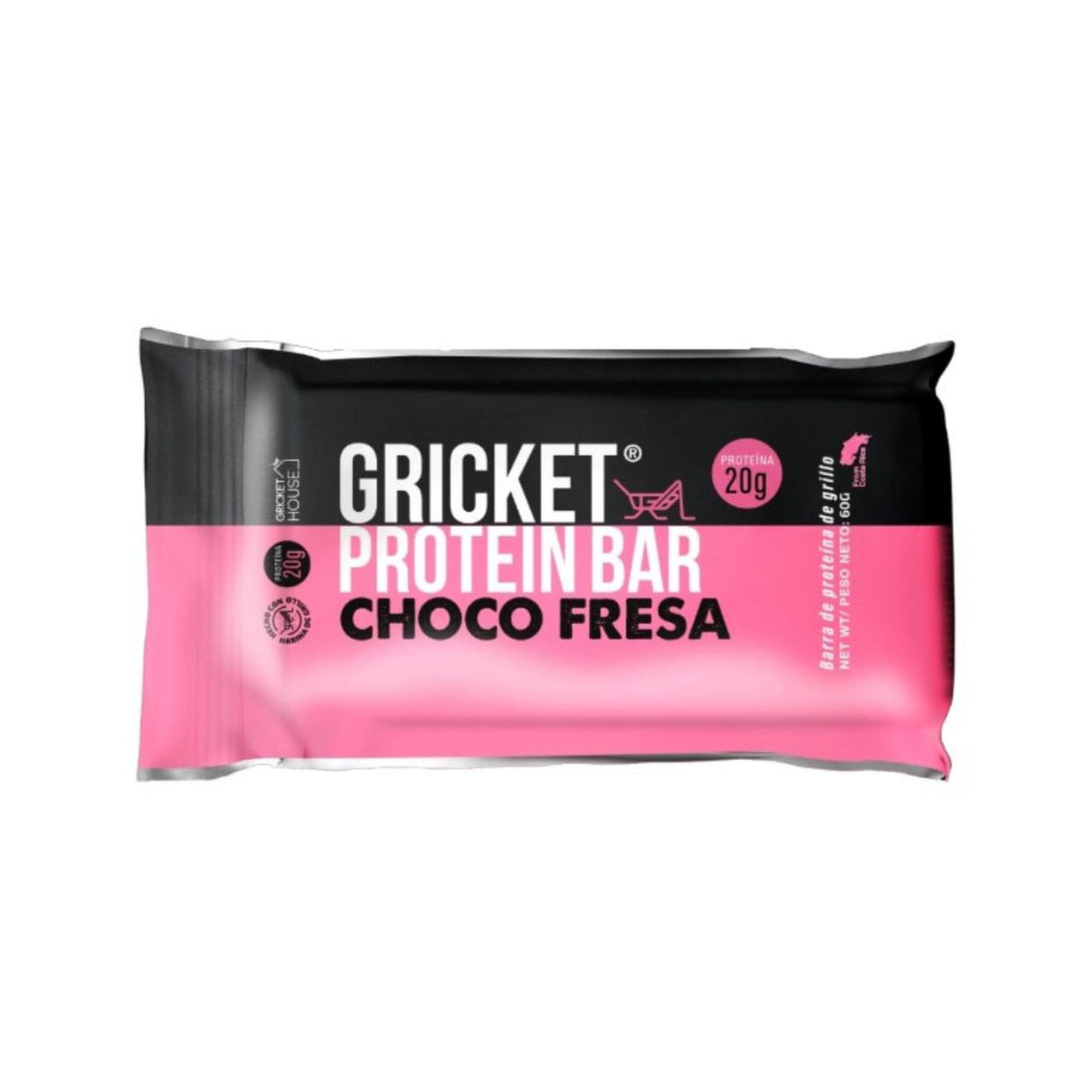 Barrita de proteína de grillo sabor choco fresa Mix - Energía deportiva