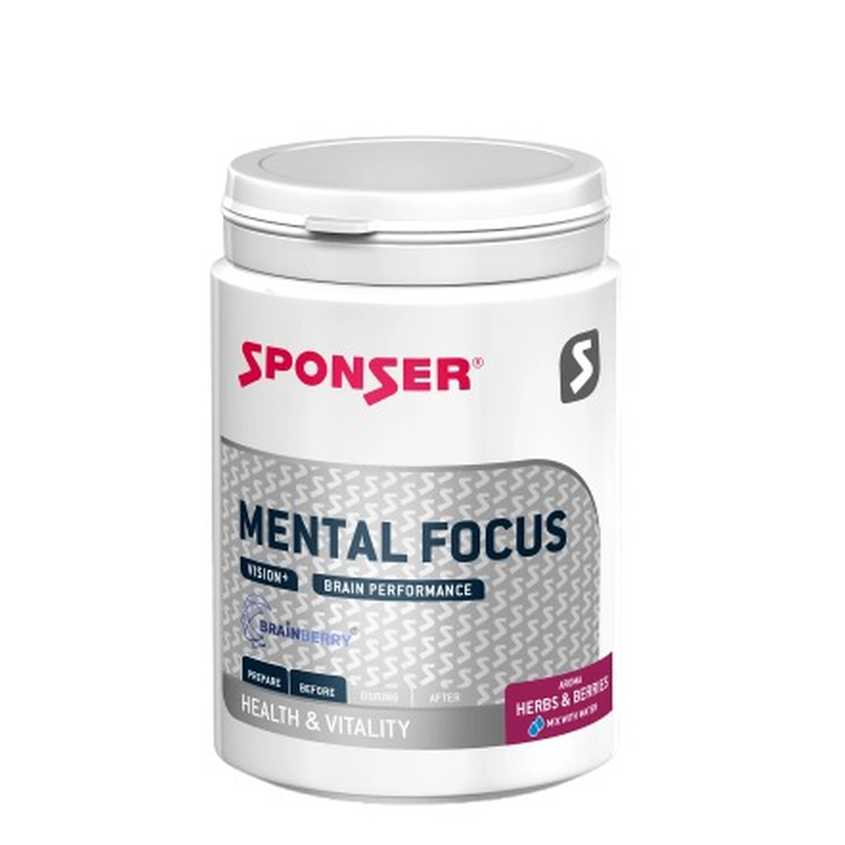 Suplemento Sponser Mental Focus Hierbas-Bayas 150g - Concentración Natural 1