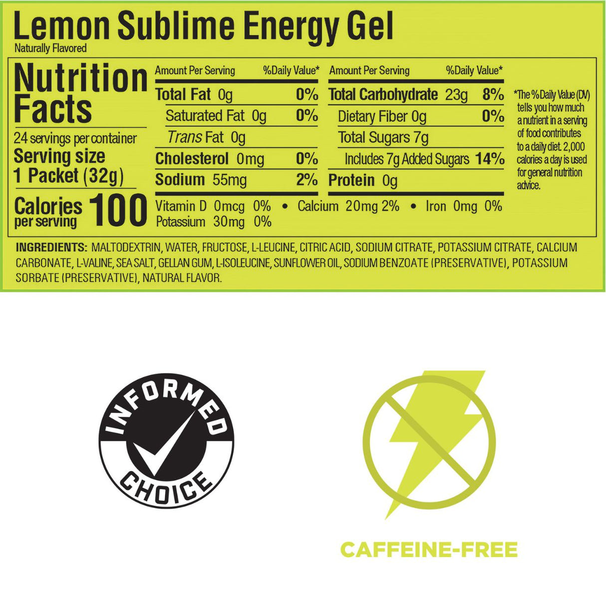 Gel Energizante GU Limón Sin Cafeína 32g - Energía Natural 3