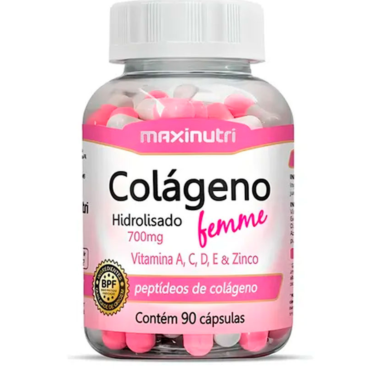 Suplemento Maxinutri Colágeno Hidrolizado 90 Cápsulas - Antienvejecimiento Imagen 1