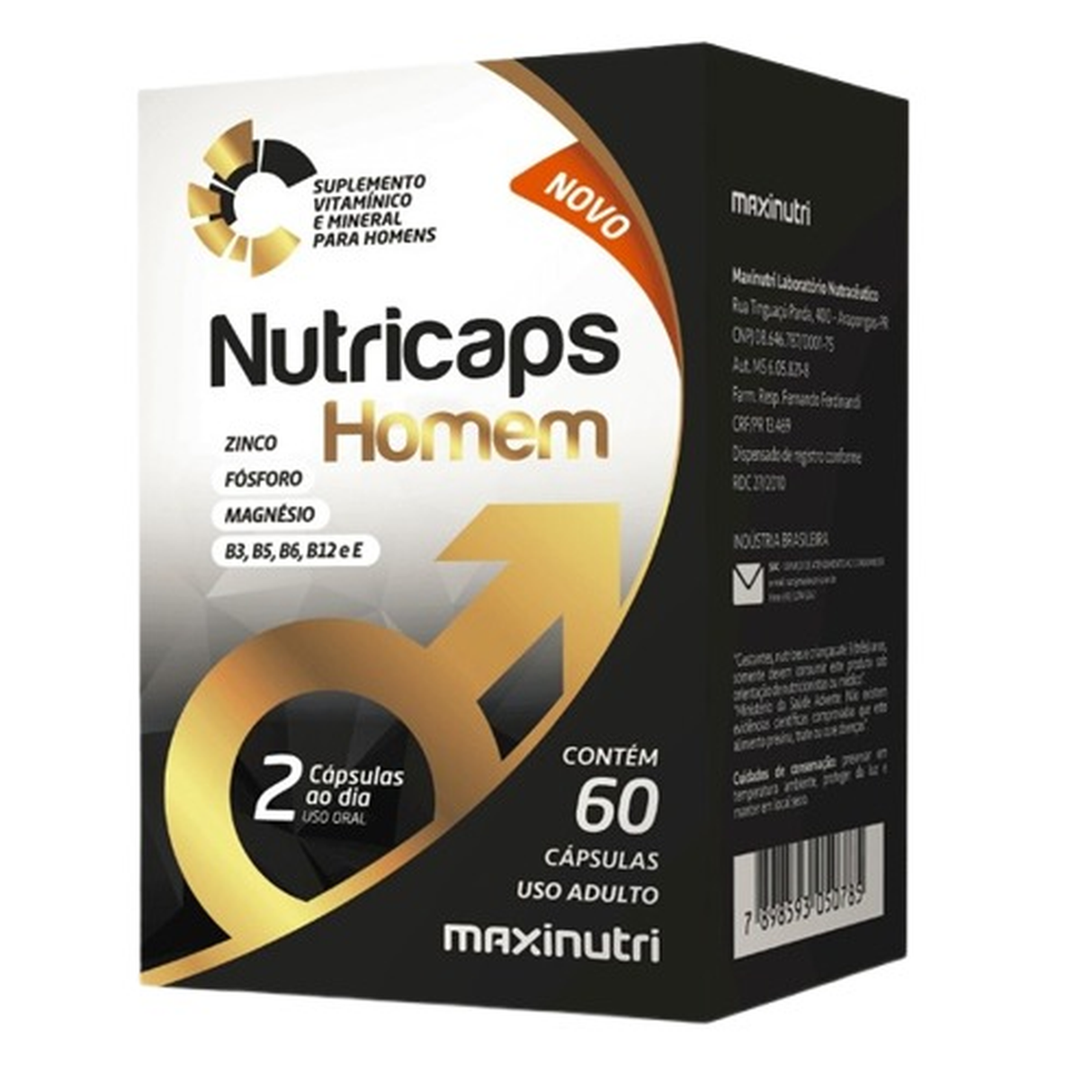 Vitaminas Maxinutri Nutricaps Homem 60 Cápsulas - Energía Masculina Imagen 1