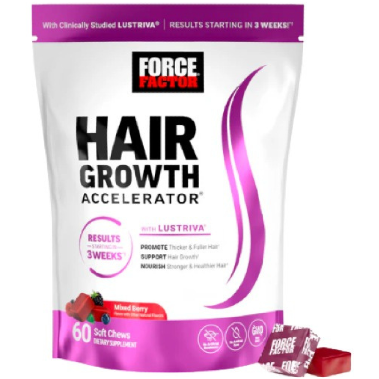 Suplemento Force Factor Biotina Masticables - Crecimiento Cabello Imagen 1