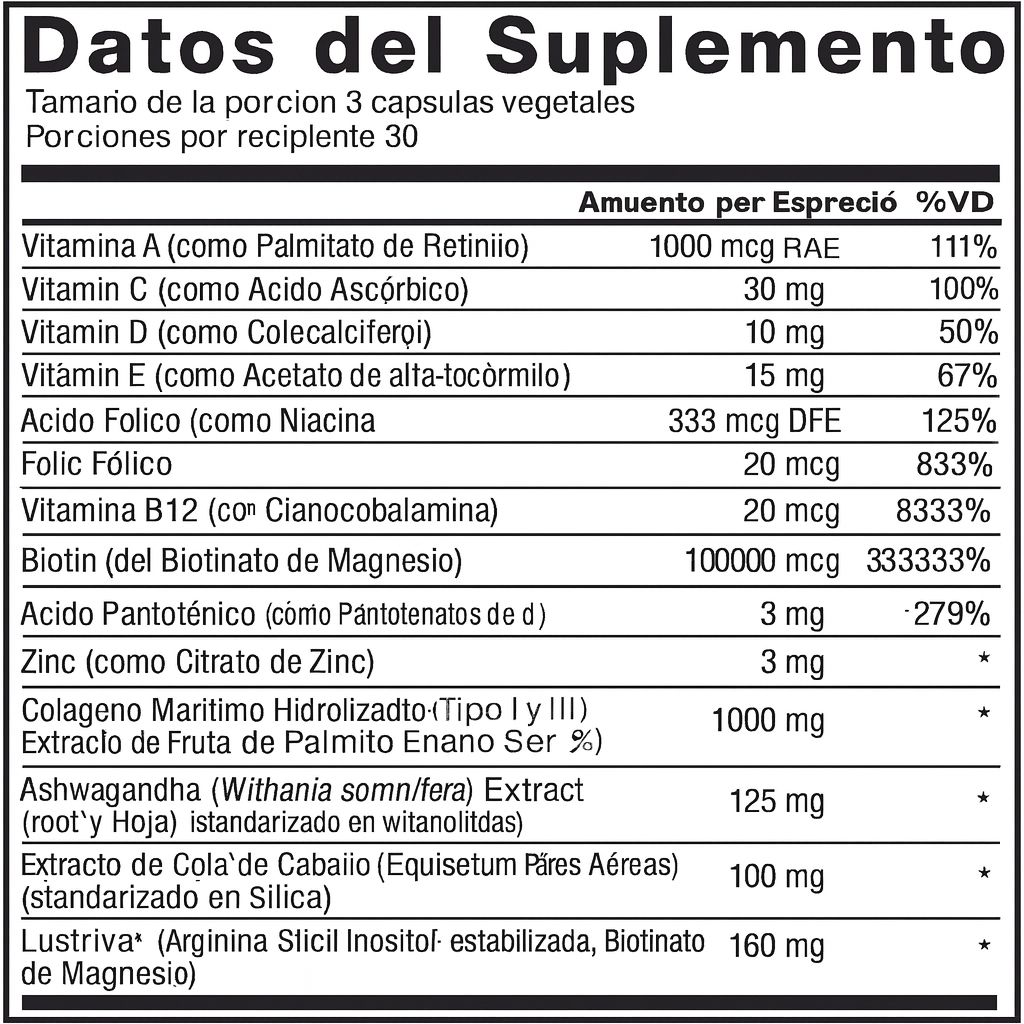 Biotina y colágeno para cabello Costa Rica – Lustriva cápsulas imagen 4