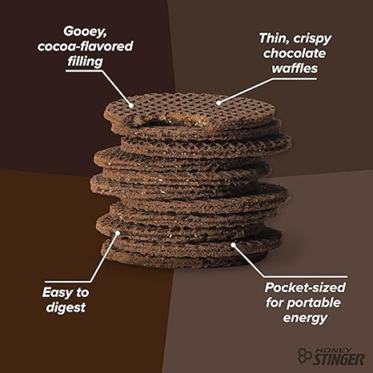 Galleta Energética Honey Stinger Waffle Chocolate 30g - Nutrición Orgánica Sin Gluten Fácil Digestión 3
