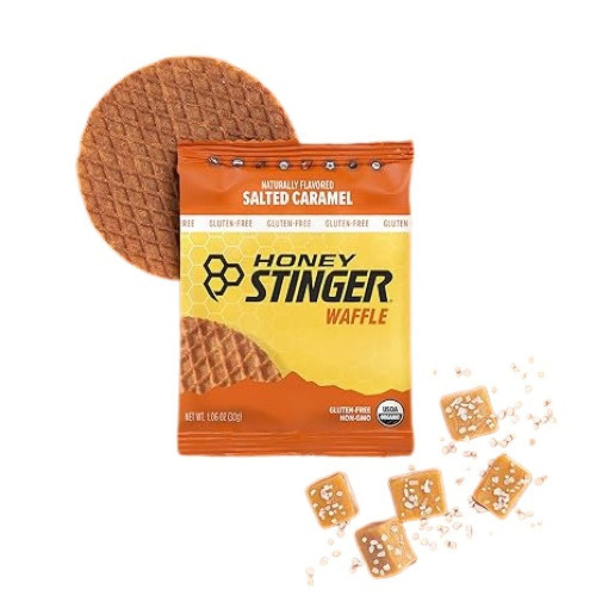Galleta Energética Honey Stinger Waffle Caramelo Salado 30g - Nutrición Orgánica Sin Gluten Fácil Digestión 2
