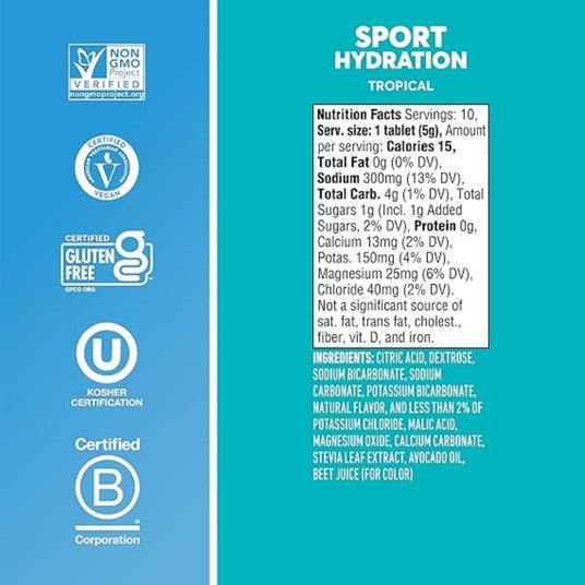 Pastillas Hidratantes Nuun Tropical 10 Tabletas - Hidratación y energía 3