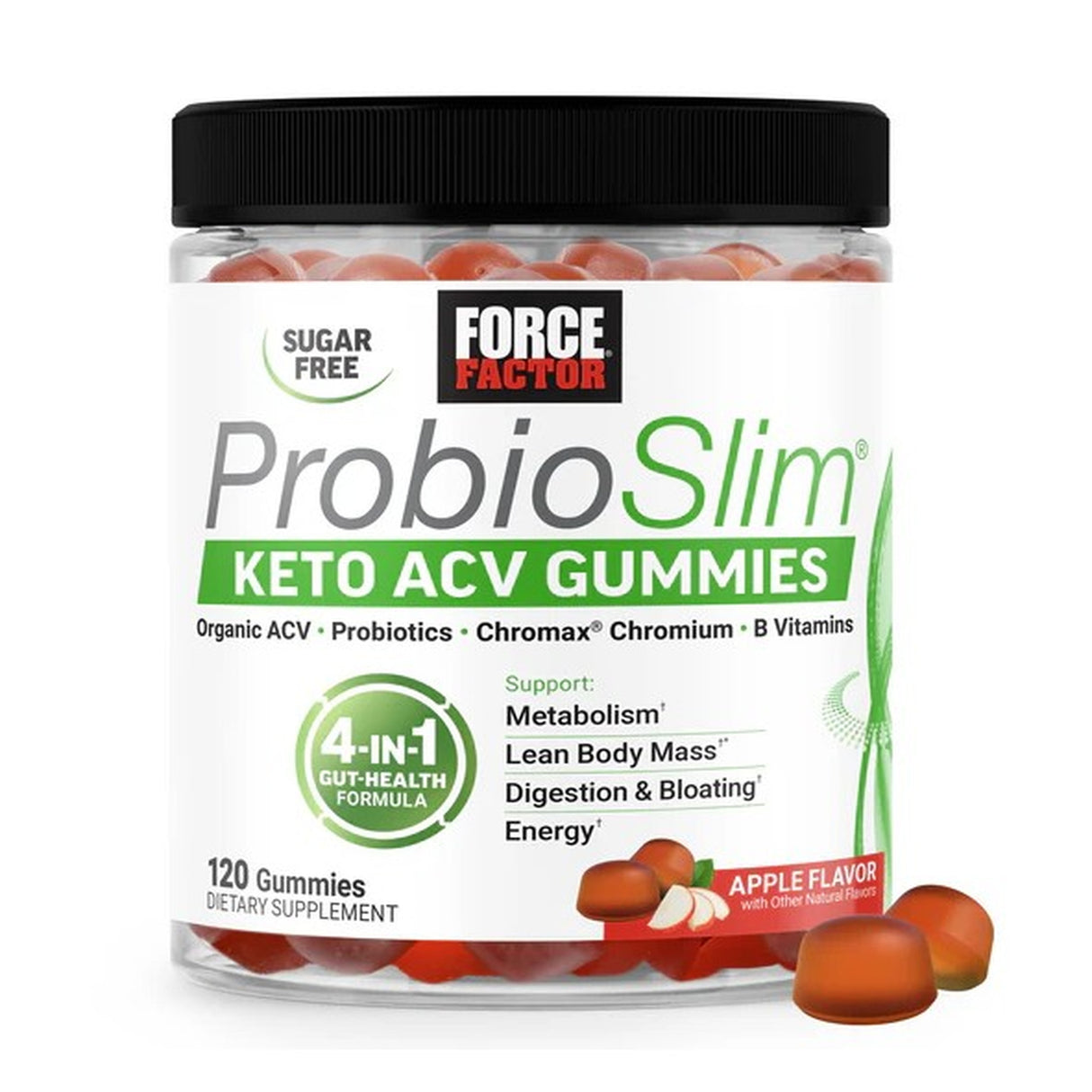 Gomitas Probióticas Force Factor Vinagre Sidra Manzana - Digestión Saludable -Imagen 1