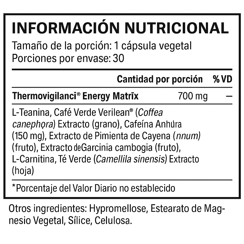 Suplemento Force Factor LeanFire Verilean 60 Cápsulas - Termogénico vegano-Imagen 3