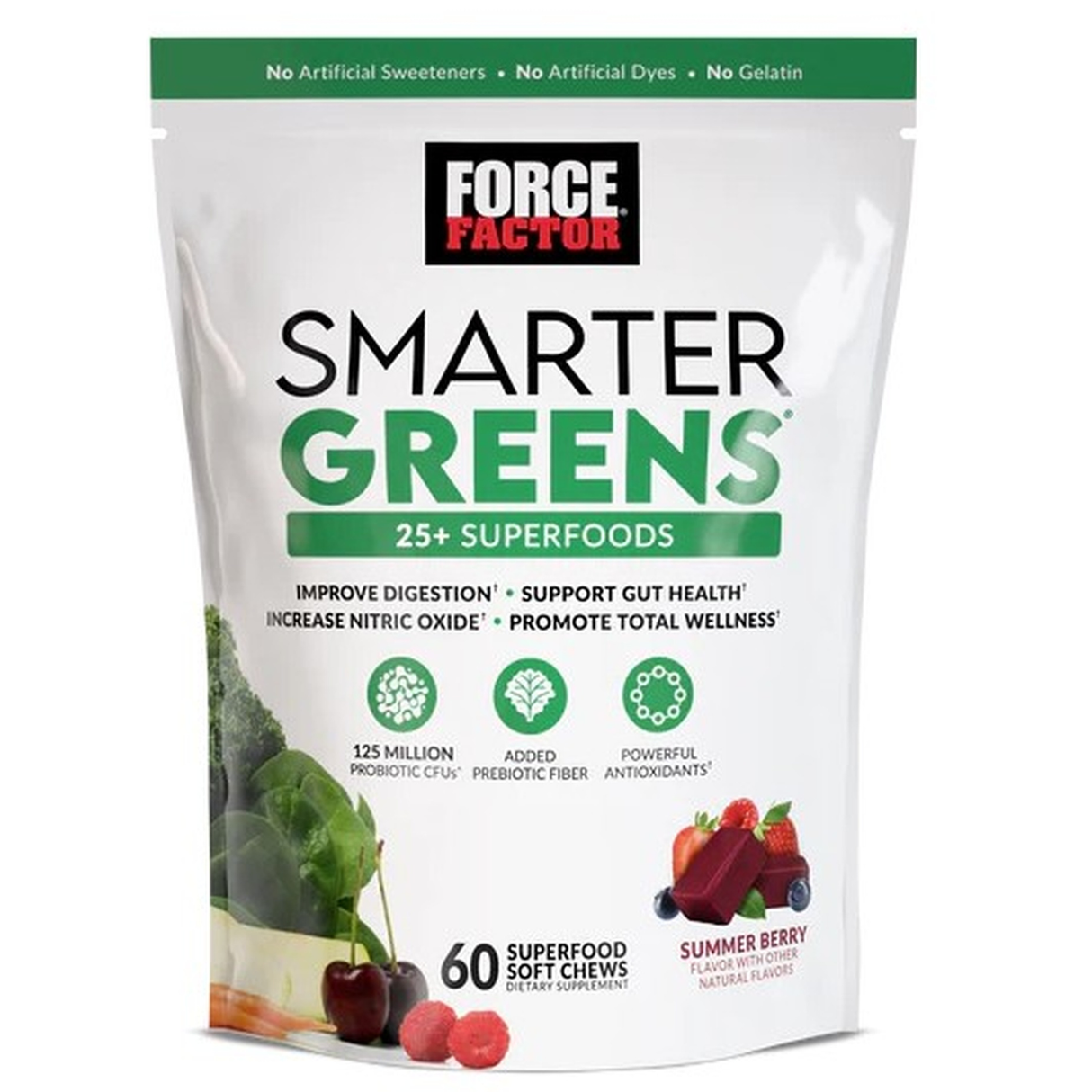 Masticables Force Factor Frutas 60Uds - Energía Natural- Imagen 1