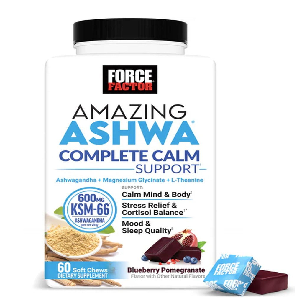 Suplemento Force Factor Ashwagandha KSM-66 60 Masticables - Energía Natural Imagen 1
