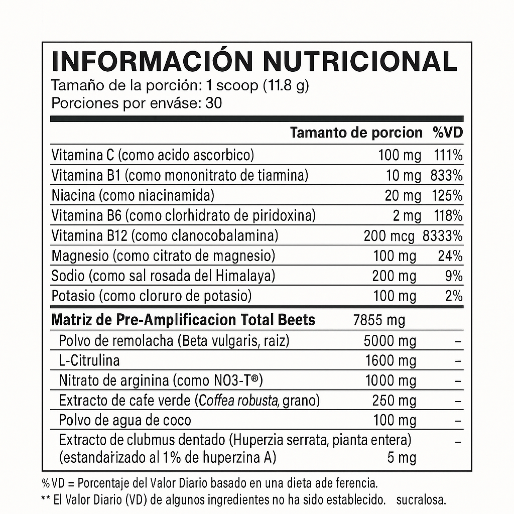 Polvo Pre-Entreno Kudooslife Remolacha Rica - Fuerza Optimizada -Imagen 2