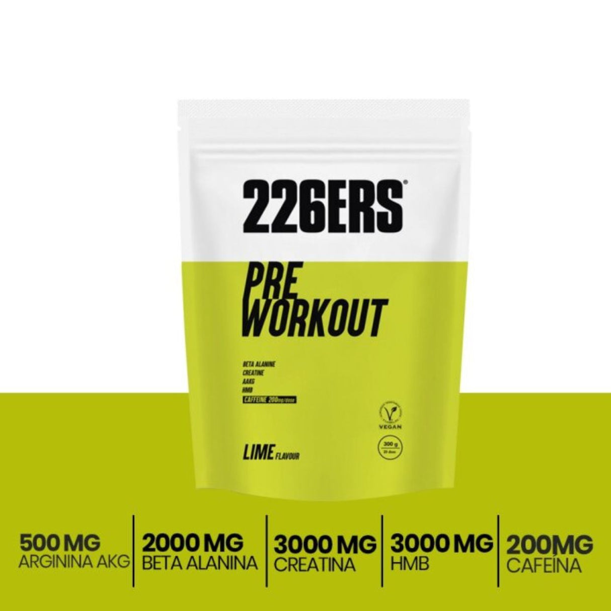 Suplemento deportivo Pre Workout 226ERS Limón 300g - Energía 1
