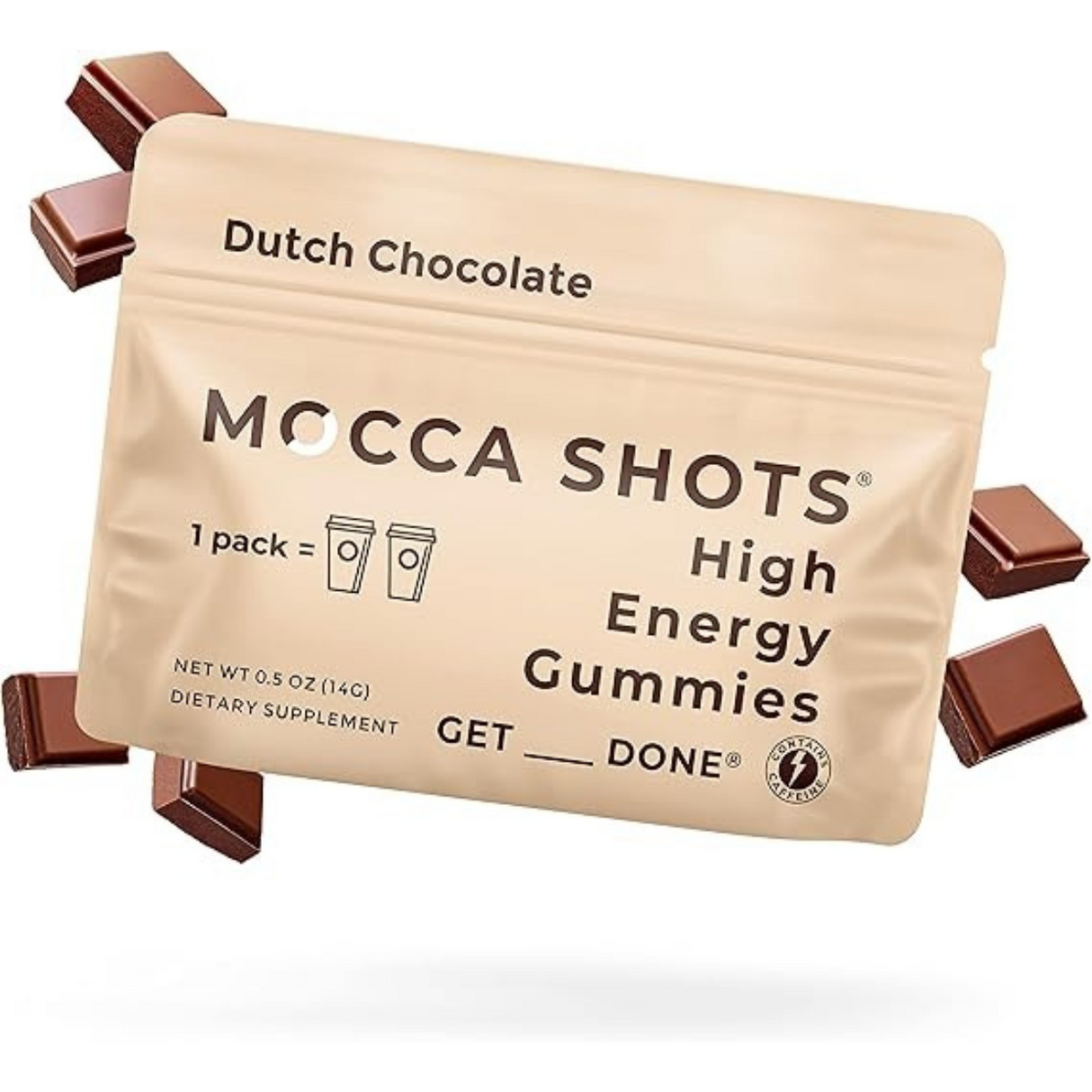 Gomitas Energéticas Mocca Shots con Cafeína Chocolate Holandés 14g - Energía Instantánea 2