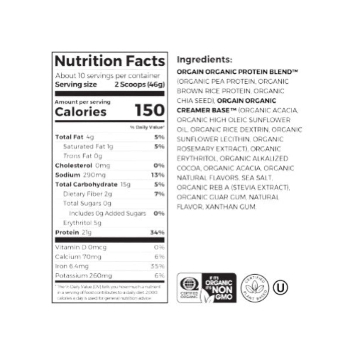 Proteína en polvo a base de plantas Organic Protein Chocolate 920g- Energía deportiva 4