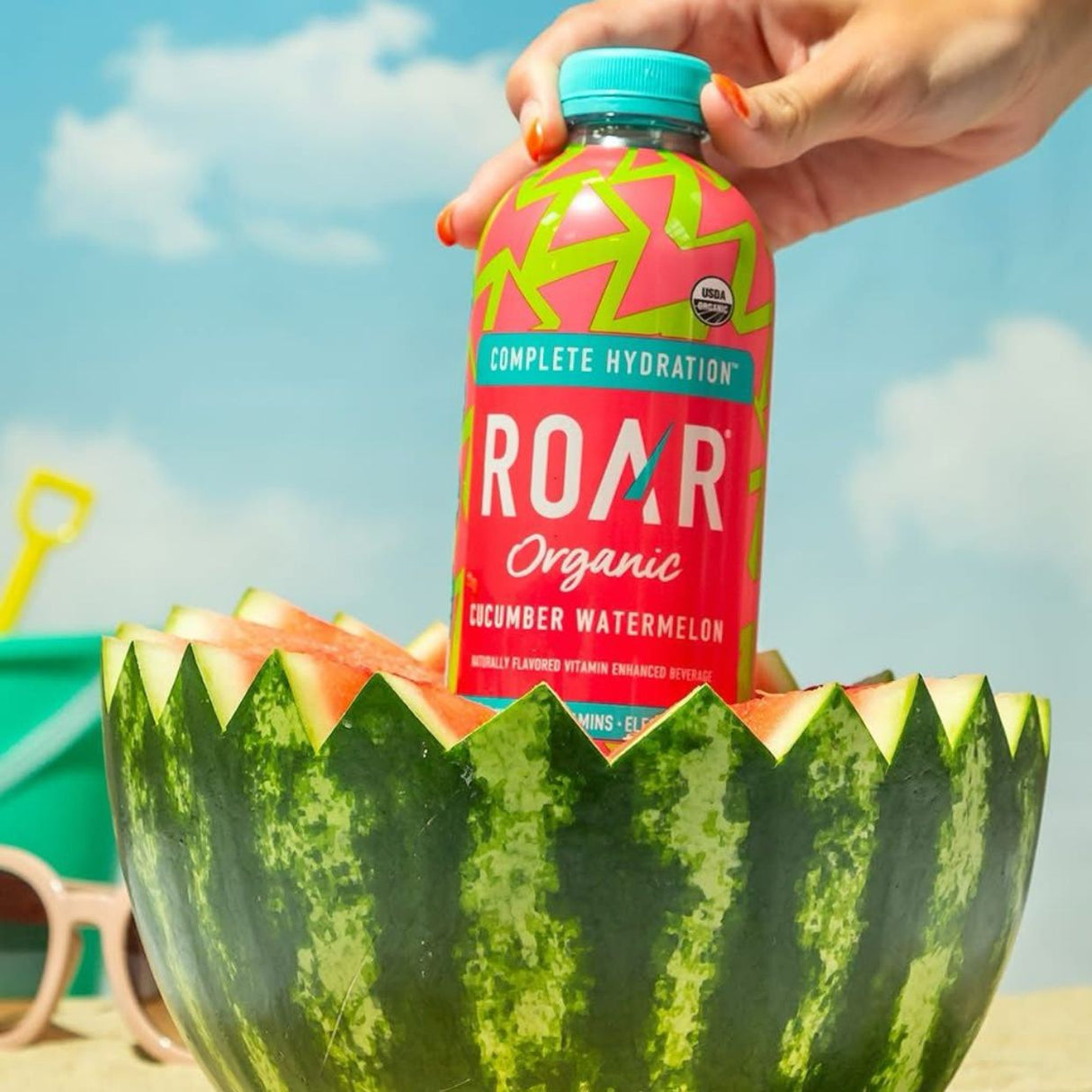 Bebida Hidratante Roar Organic Con Vitaminas Sandía Pepino 600ml - Energía deportiva 3