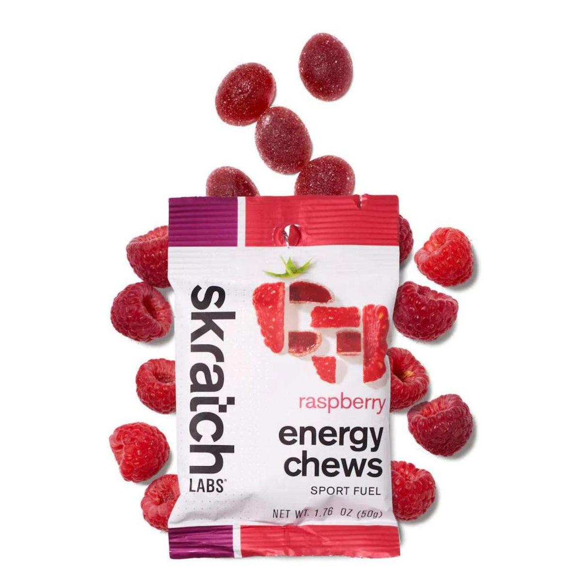 Gomitas Energéticas Skratch Frambuesa 50g - Energía Deportiva Masticable 2