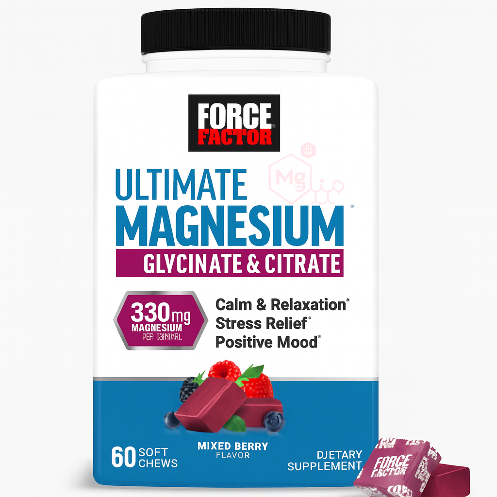 "Masticables Magnesio Force Factor Fórmula Vegana Frutos Rojos - Calma Instantánea Imagen 1"