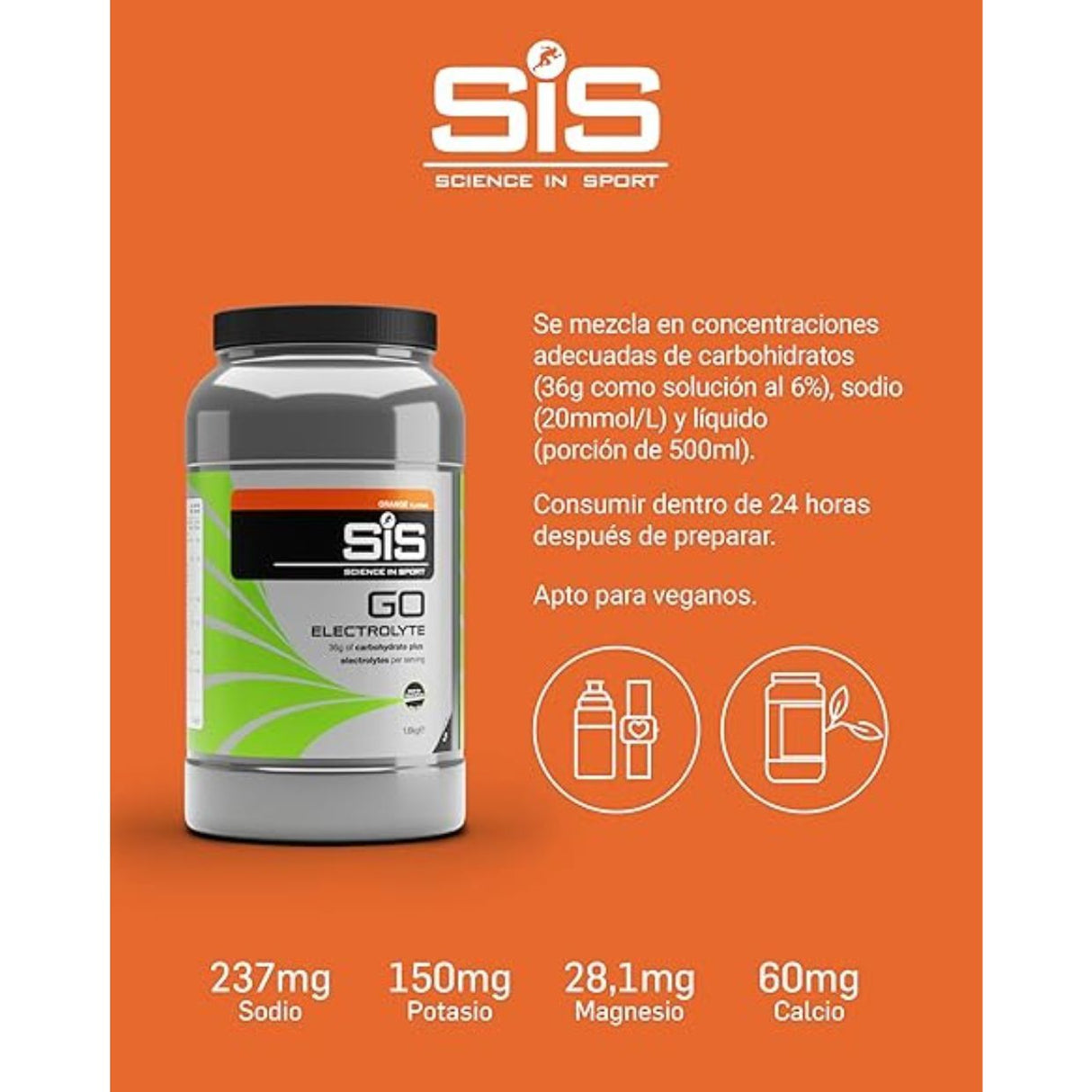 Bebida Energética SIS GO en Polvo Naranja 1.6kg 3
