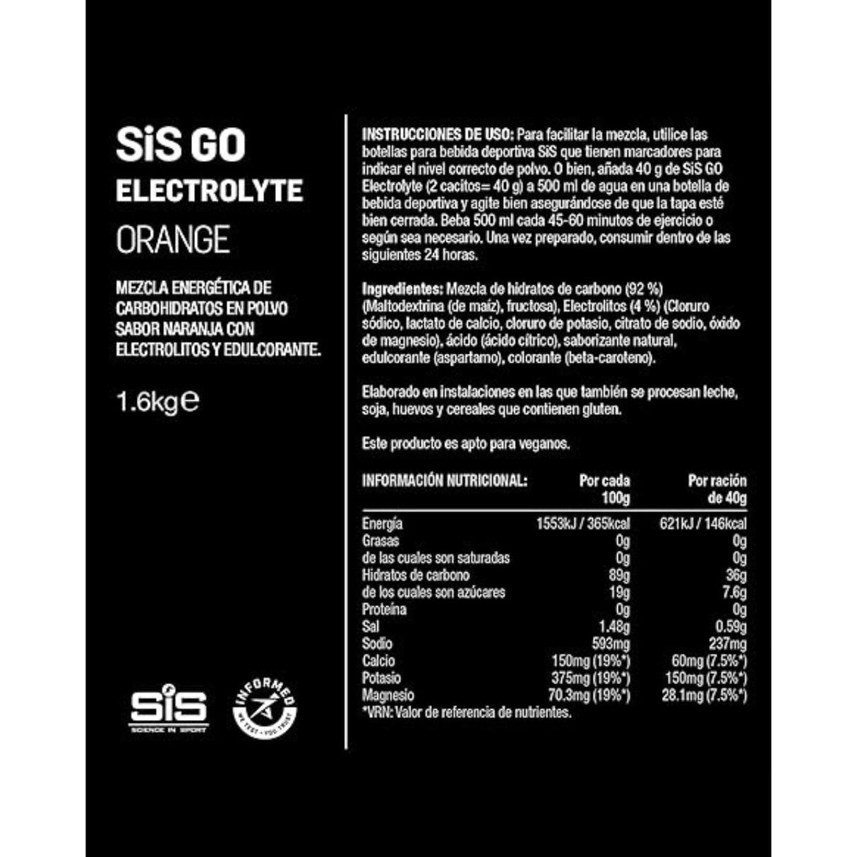 Bebida Energética SIS GO en Polvo Naranja 1.6kg 4