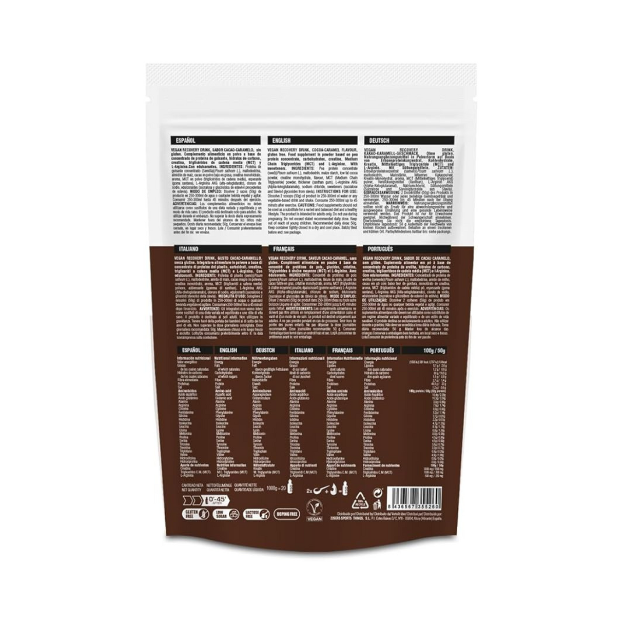 Recuperador Vegano 226ERS RECOVERY DRINK Cocoa y Caramelo 1000g - Energía deportiva 3