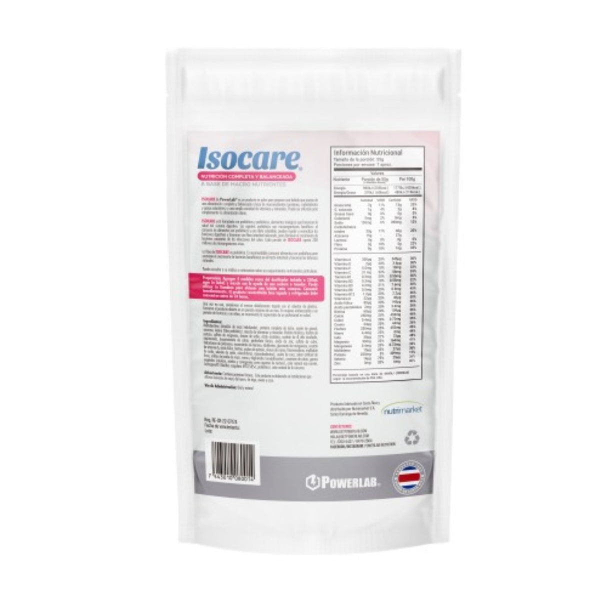 Suplemento en Polvo Powerlab Isocare Sin Azúcar Fresa 400g - Energía deportiva 1